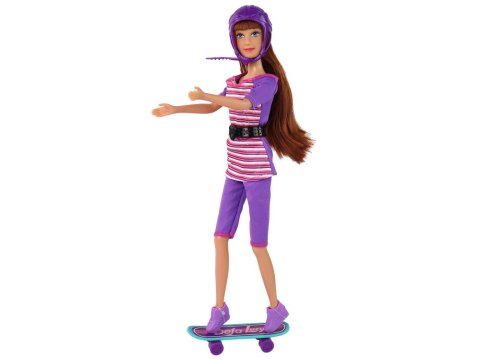 LEAN Toys Zestaw Lalek Lucy Purpurowy Hulajnoga Deskorolka Kaski LEAN Toys Zestaw Lalek Lucy Purpurowy Hulajnoga Deskorolka Kaski