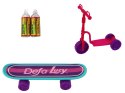 LEAN Toys Zestaw Lalek Lucy Purpurowy Hulajnoga Deskorolka Kaski