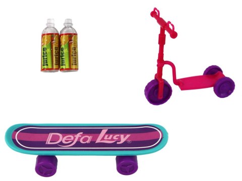 LEAN Toys Zestaw Lalek Lucy Purpurowy Hulajnoga Deskorolka Kaski LEAN Toys Zestaw Lalek Lucy Purpurowy Hulajnoga Deskorolka Kaski