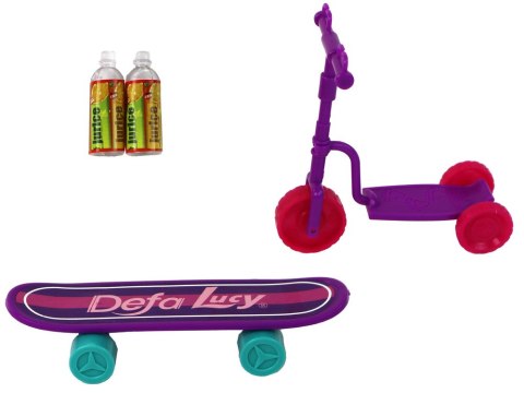 LEAN Toys Zestaw Lalek Lucy Różowy Hulajnoga Deskorolka Kaski LEAN Toys Zestaw Lalek Lucy Różowy Hulajnoga Deskorolka Kaski