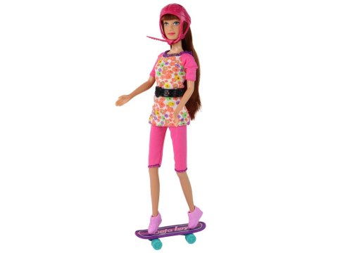 LEAN Toys Zestaw Lalek Lucy Różowy Hulajnoga Deskorolka Kaski LEAN Toys Zestaw Lalek Lucy Różowy Hulajnoga Deskorolka Kaski