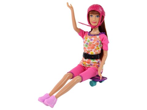 LEAN Toys Zestaw Lalek Lucy Różowy Hulajnoga Deskorolka Kaski LEAN Toys Zestaw Lalek Lucy Różowy Hulajnoga Deskorolka Kaski