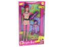LEAN Toys Zestaw Lalek Lucy Różowy Hulajnoga Deskorolka Kaski