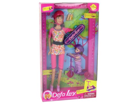 LEAN Toys Zestaw Lalek Lucy Różowy Hulajnoga Deskorolka Kaski LEAN Toys Zestaw Lalek Lucy Różowy Hulajnoga Deskorolka Kaski