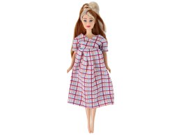 LEAN Toys Zestaw Lalka Lucy W Ciąży Niemowlę Wózek Długie Brązowe Włosy