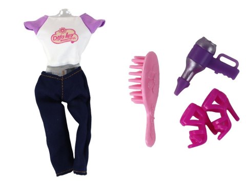 LEAN Toys Zestaw Lalka Lucy W Ciąży Niemowlę Wózek Długie Brązowe Włosy LEAN Toys Zestaw Lalka Lucy W Ciąży Niemowlę Wózek Długie Brązowe Włosy