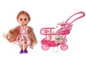 LEAN Toys Zestaw Lalka Lucy W Ciąży Niemowlę Wózek Długie Brązowe Włosy