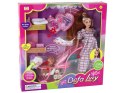 LEAN Toys Zestaw Lalka Lucy W Ciąży Niemowlę Wózek Długie Brązowe Włosy