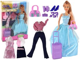 LEAN Toys Zestaw Lalka Z Przebraniem Walizka Torebka Przygoda