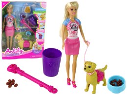 LEAN Toys Zestaw Lalki z Pieskiem i Karmą