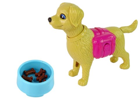 LEAN Toys Zestaw Lalki z Pieskiem i Karmą LEAN Toys Zestaw Lalki z Pieskiem i Karmą