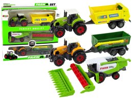 LEAN Toys Zestaw Maszyn Rolniczych Traktory z Przyczepami i Kombajn