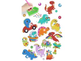 LEAN Toys Zestaw Naklejek Haft Diamentowy Dinozaury Mozaika