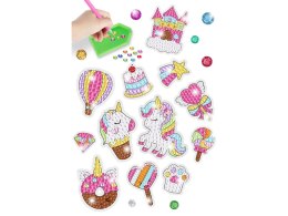 LEAN Toys Zestaw Naklejek Haft Diamentowy Jednorożec Słodycze Mozaika