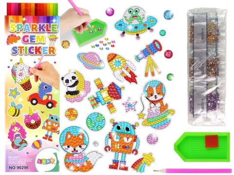LEAN Toys Zestaw Naklejek Haft Diamentowy Kosmos Astronauta Mozaika LEAN Toys Zestaw Naklejek Haft Diamentowy Kosmos Astronauta Mozaika