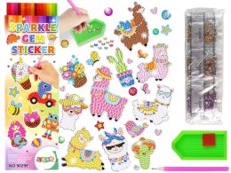 LEAN Toys Zestaw Naklejek Haft Diamentowy Lamy Zwierzęta Mozaika