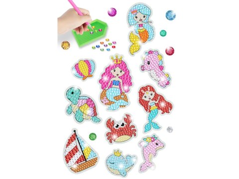 LEAN Toys Zestaw Naklejek Haft Diamentowy Świat Morski Zwierzęta Mozaika LEAN Toys Zestaw Naklejek Haft Diamentowy Świat Morski Zwierzęta Mozaika