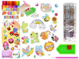 LEAN Toys Zestaw Naklejek Haft Diamentowy Zwierzęta Ogród Tęcza Mozaika
