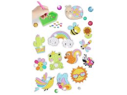 LEAN Toys Zestaw Naklejek Haft Diamentowy Zwierzęta Ogród Tęcza Mozaika