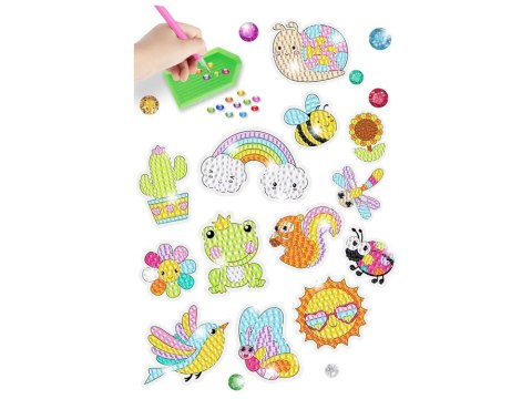LEAN Toys Zestaw Naklejek Haft Diamentowy Zwierzęta Ogród Tęcza Mozaika LEAN Toys Zestaw Naklejek Haft Diamentowy Zwierzęta Ogród Tęcza Mozaika