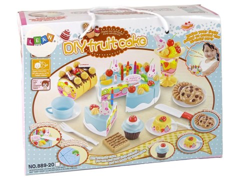 LEAN Toys Zestaw Słodkości Tort Ciastka Na Rzepy Dekoracje DIY LEAN Toys Zestaw Słodkości Tort Ciastka Na Rzepy Dekoracje DIY