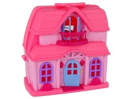 LEAN Toys Zestaw Willa Domek z Oświetleniem Plastikowa Różowa