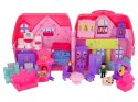 LEAN Toys Zestaw Willa Domek z Oświetleniem Plastikowa Różowa