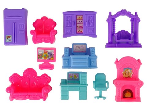 LEAN Toys Zestaw Willa Domek z Oświetleniem Plastikowa Różowa LEAN Toys Zestaw Willa Domek z Oświetleniem Plastikowa Różowa