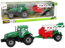 LEAN Toys Zielony Ciągnik Rolniczy z Czerwono- Zielonym Opryskiwaczem Napęd Frykcyjny