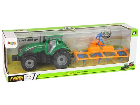 LEAN Toys Zielony Ciągnik, Zgrabiarka Napęd Frykcyjny LEAN Toys Zielony Ciągnik, Zgrabiarka Napęd Frykcyjny
