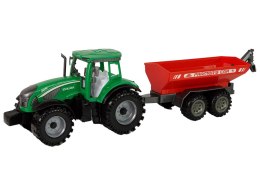 LEAN Toys Zielony Traktor z Czerwoną Przyczepką Napęd Frykcyjny