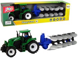 LEAN Toys Zielony Traktor z Pługiem Farma