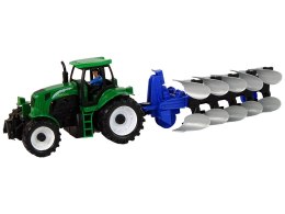 LEAN Toys Zielony Traktor z Pługiem Farma