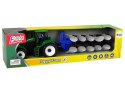 LEAN Toys Zielony Traktor z Pługiem Farma