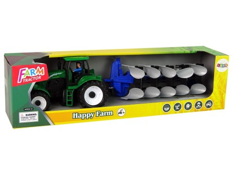LEAN Toys Zielony Traktor z Pługiem Farma LEAN Toys Zielony Traktor z Pługiem Farma