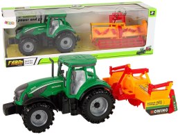 LEAN Toys Zielony Traktor z Pomarańczowym Kultywatorem Napęd dla Dzieci