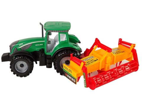 LEAN Toys Zielony Traktor z Pomarańczowym Kultywatorem Napęd dla Dzieci LEAN Toys Zielony Traktor z Pomarańczowym Kultywatorem Napęd dla Dzieci
