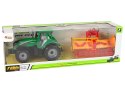 LEAN Toys Zielony Traktor z Pomarańczowym Kultywatorem Napęd dla Dzieci