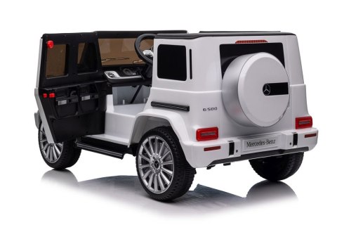 LEAN CARS Pojazd Na Akumulator Mercedes G500 Biały 4x4 LEAN CARS Pojazd Na Akumulator Mercedes G500 Biały 4x4