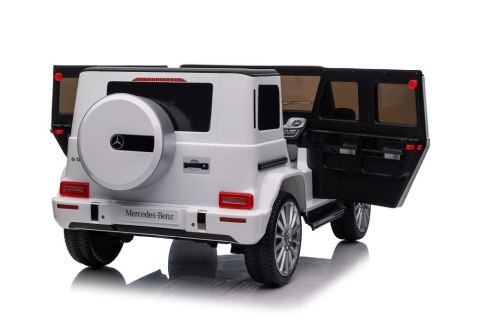 LEAN CARS Pojazd Na Akumulator Mercedes G500 Biały 4x4 LEAN CARS Pojazd Na Akumulator Mercedes G500 Biały 4x4