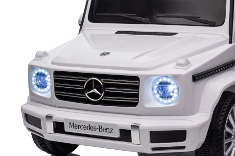 LEAN CARS Pojazd Na Akumulator Mercedes G500 Biały 4x4 LEAN CARS Pojazd Na Akumulator Mercedes G500 Biały 4x4
