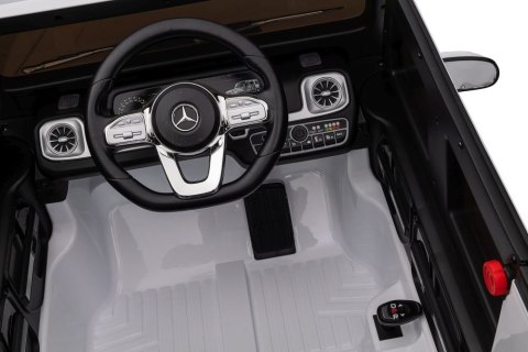 LEAN CARS Pojazd Na Akumulator Mercedes G500 Biały 4x4 LEAN CARS Pojazd Na Akumulator Mercedes G500 Biały 4x4
