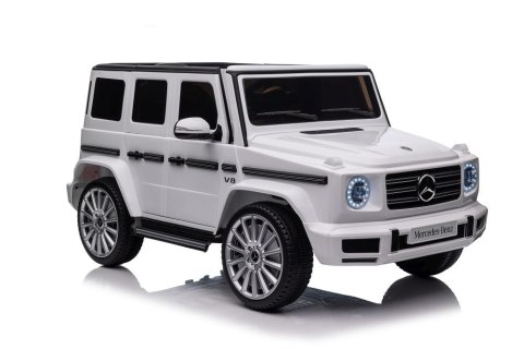 LEAN CARS Pojazd Na Akumulator Mercedes G500 Biały 4x4 LEAN CARS Pojazd Na Akumulator Mercedes G500 Biały 4x4