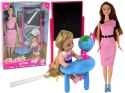 LEAN Toys Lalka Dla Dzieci Nauczycielka Z Uczennicą Szkoła Tablica Globus Akcesoria