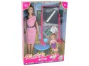LEAN Toys Lalka Dla Dzieci Nauczycielka Z Uczennicą Szkoła Tablica Globus Akcesoria