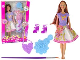LEAN Toys Lalka Długie Włosy Malowanie Sukienki
