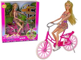 LEAN Toys Lalka na Rowerze Różowa