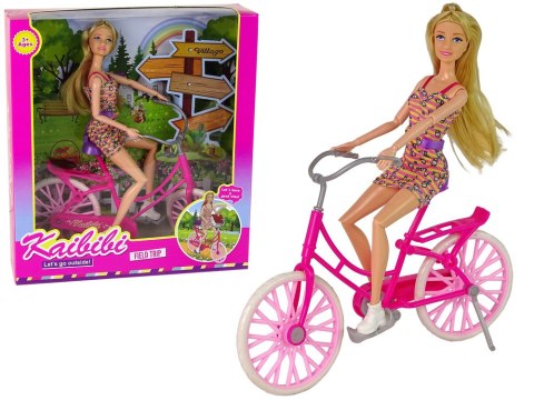 LEAN Toys Lalka na Rowerze Różowa LEAN Toys Lalka na Rowerze Różowa