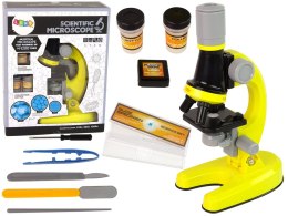 LEAN Toys Mikroskop Dziecięcy Zestaw Edukacyjny Żółty