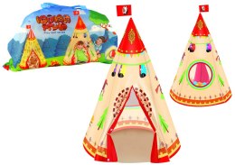 LEAN Toys Namiot Tipi Dla Dzieci Styl Indiański Ogród Kremowy 160 cm x 105 cm